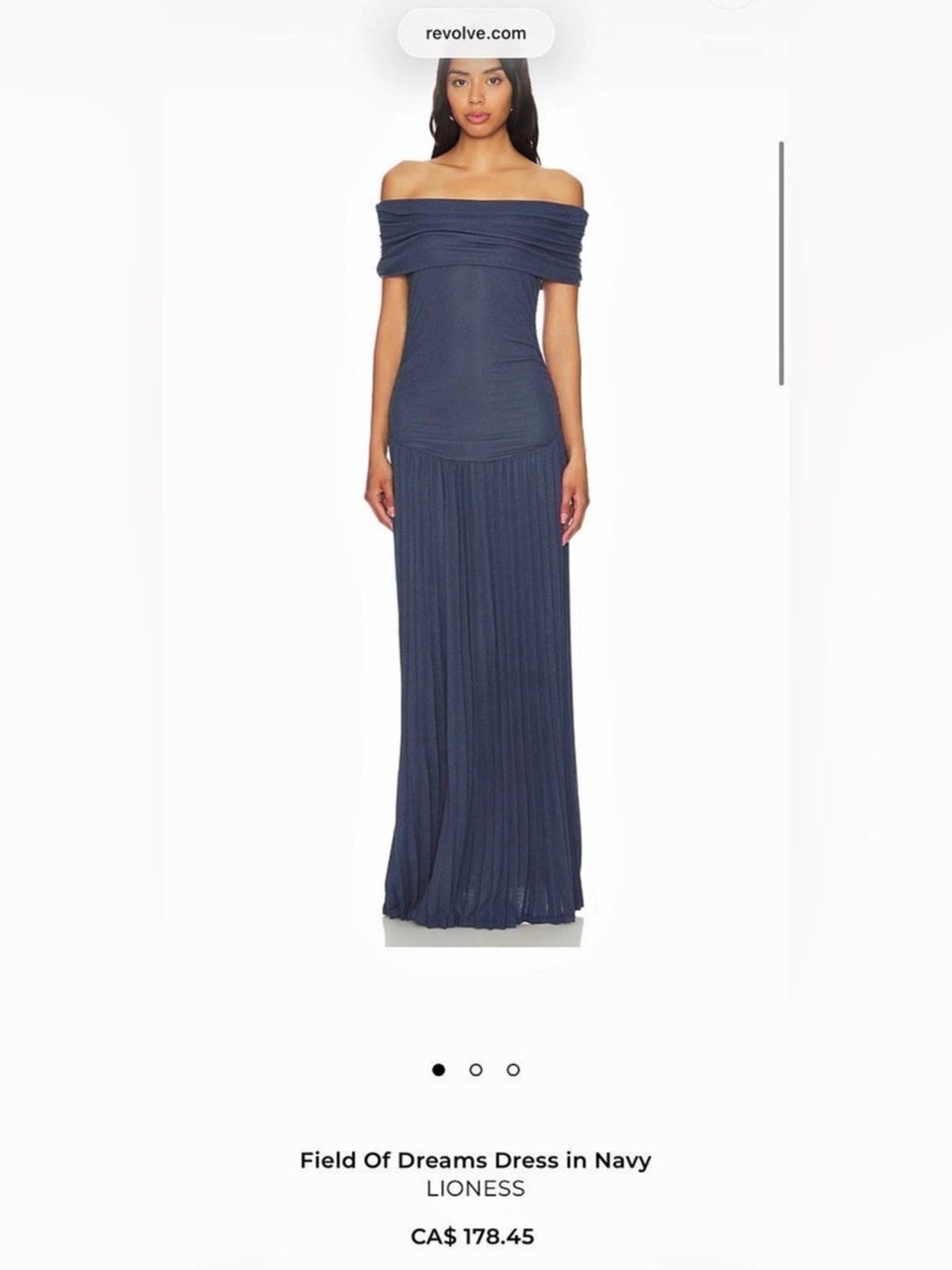 Field of Dreams Dress Off-Shoulder Maxi in Blue Like New